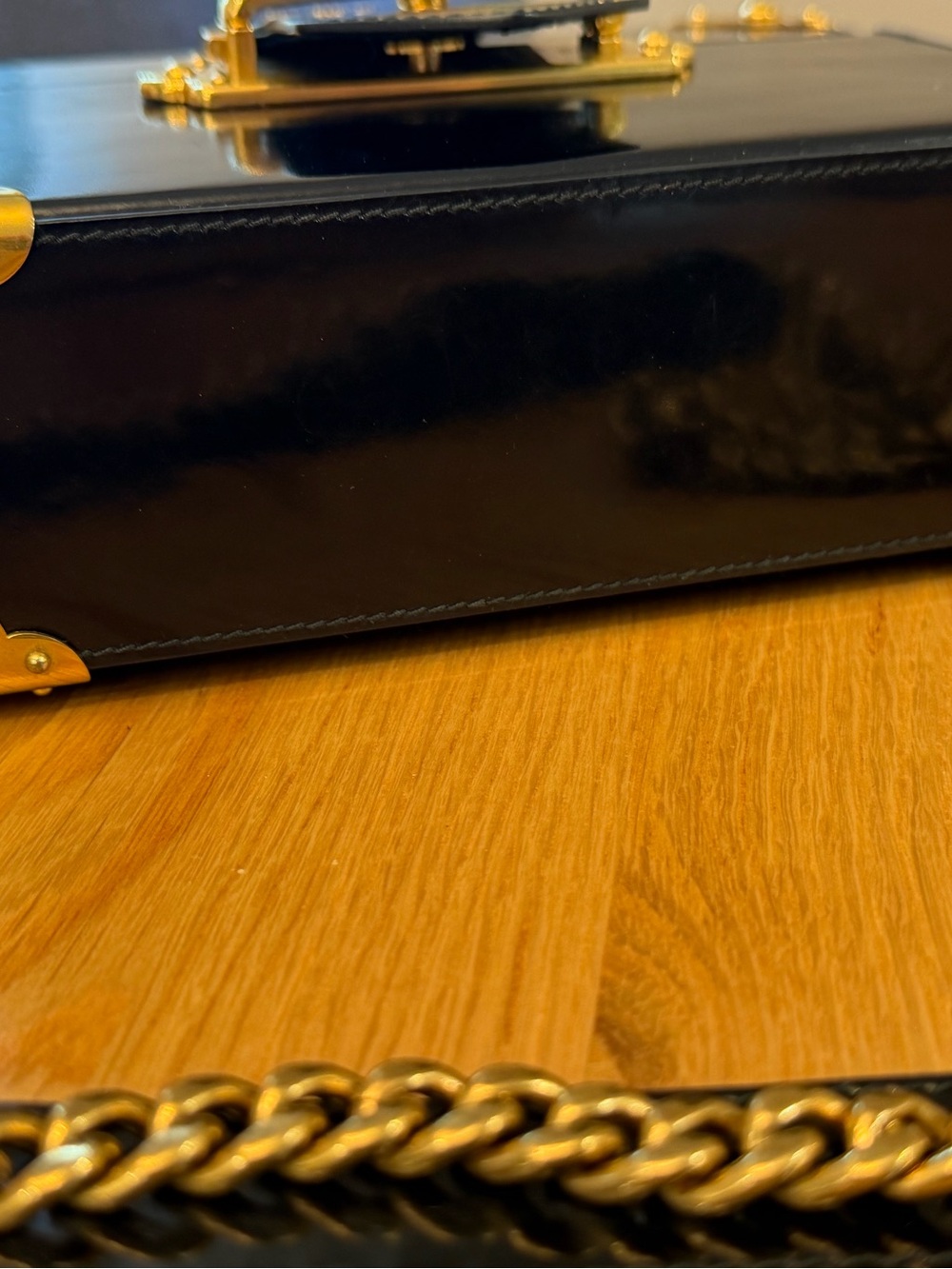 Authentic Prada Small Cahier Trunk Crossbody - Black Leather - Picture 9 of 12